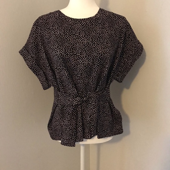 Express Tops - (3 for $20) Express Black, White & Pink Dot Blouse